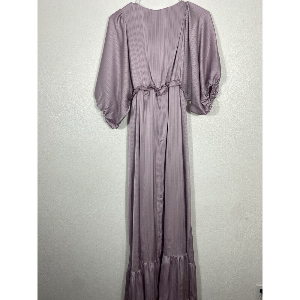 Vanilla Bay maternity long lilac V-neck pleated dress, size S - Picture 7 of 9